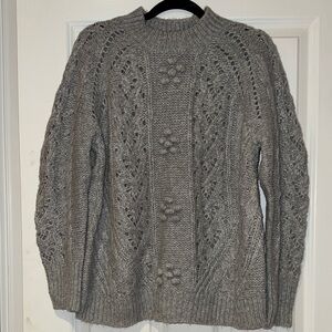 J. Crew Gray Cable Knit Sweater